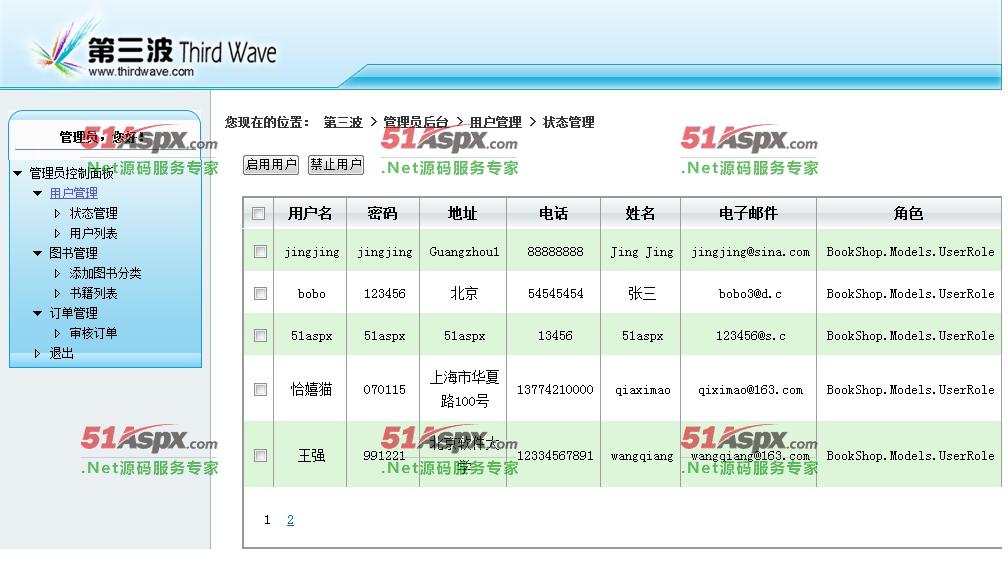 后台管理界面