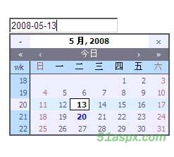 简单日期选择的控件源码
